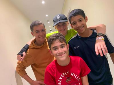 group of teenage boys in their dorm house at XUK Camps