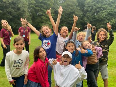 group of younger children smiling at summer camp