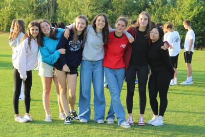 group of teenage girls in the sunshine at summer camp