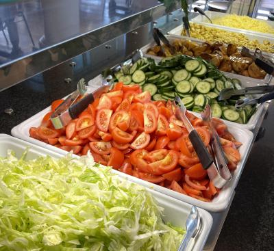 salad bar food at XUK Camps